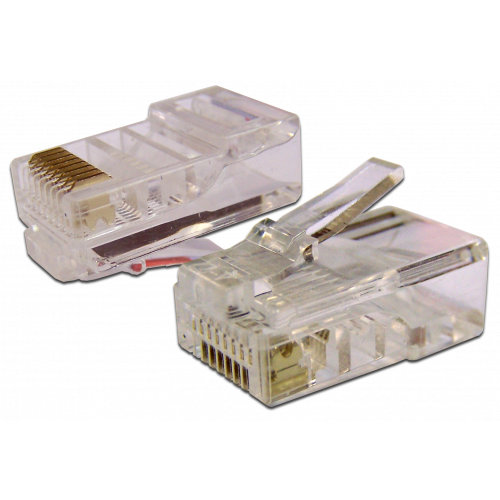 RJ45 UTP 8P8C plug, universal, cat. 6, 100 pcs